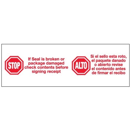 Tape Logic 2'' x 110 yds. - ''Stop / Alto'' Tape Logic Pre-Printed Carton Sealing Tape, 6PK T902P136PK